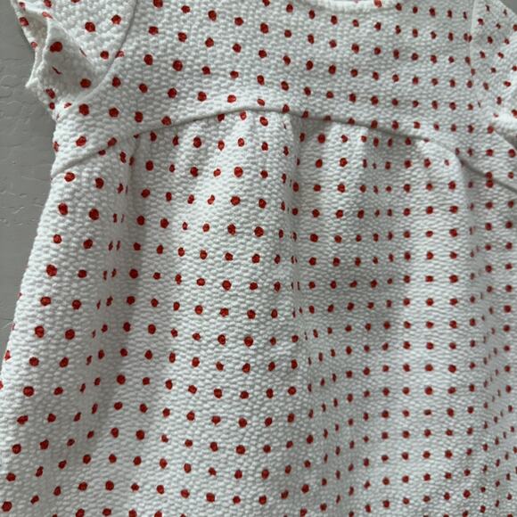 Zara White & Red Polka Dot Short Sleeve Dress - Picture 3 of 7